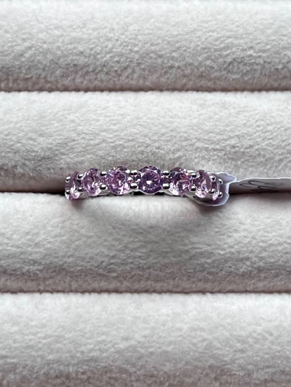 R162 | .925 Sterling Silver Bright Pink CZ Eternity Band